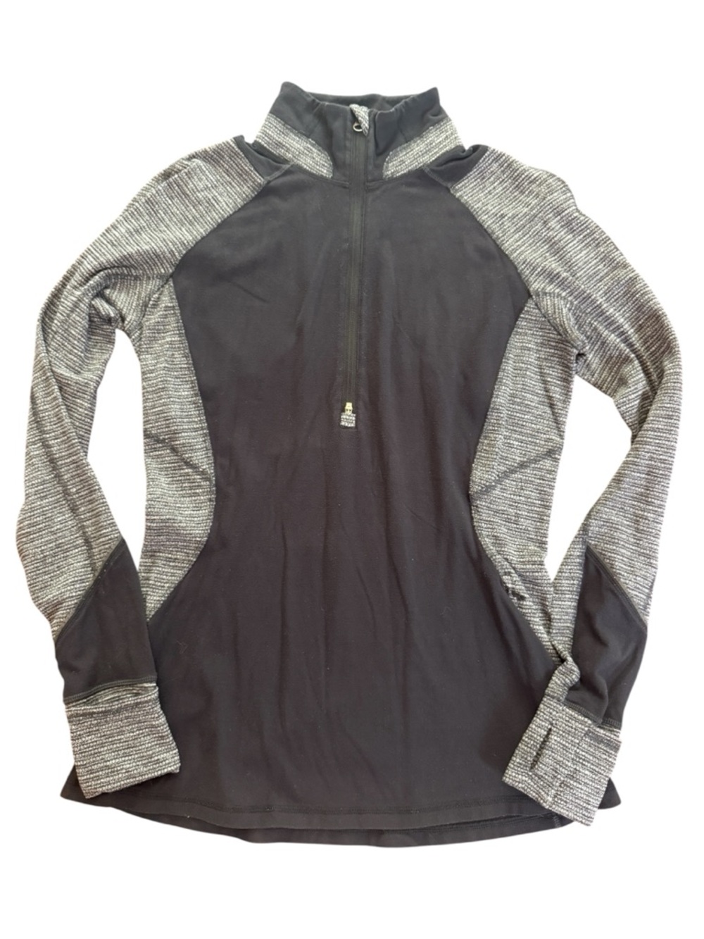 Lululemon Race Your Pace Half Zip Black Grey Pullover Womens Size 10 Running